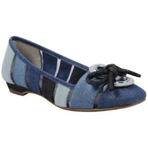 J.Reneé Blue Denim Multi Color Block Flats (EDIE)